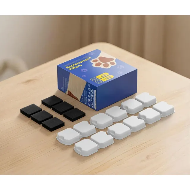 ATMZIQXR S18 Replacement Filters (Carbon + Sponge) – 12 pcs: 6 filters + 6 sponges