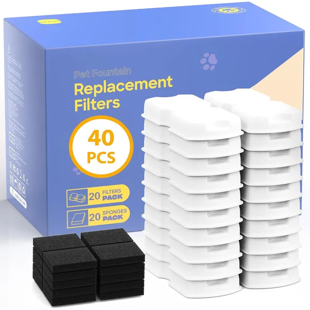ATMZIQXR S18 Replacement Filters (Carbon + Sponge) – 40 pcs: 20 filters + 20 sponges